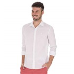 Ficha técnica e caractérísticas do produto Camisa Manga Longa Linho - Branco - Tamanho G