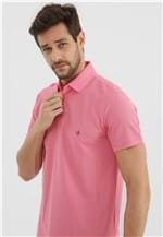 Ficha técnica e caractérísticas do produto Camisa Polo Dudalina Reta Logo Rosa