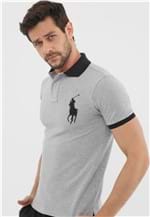 Ficha técnica e caractérísticas do produto Camisa Polo Polo Ralph Lauren Slim Logo Bordado Cinza