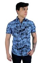 Ficha técnica e caractérísticas do produto Camisa Slim Victor Deniro Azul Splend