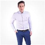 Ficha técnica e caractérísticas do produto Camisa Social Azul Masculina Slim 100208