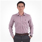 Ficha técnica e caractérísticas do produto Camisa Social Listrada Masculina Slim