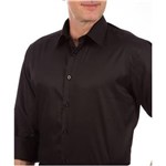 Ficha técnica e caractérísticas do produto Camisa Social Masculina Lisa 10505090200019P - 5 - PRETO