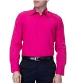 Ficha técnica e caractérísticas do produto Camisa Social Masculina Rosa Lisa - 2