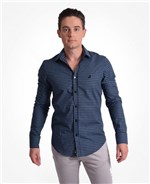 Ficha técnica e caractérísticas do produto Camisa Social Masculina Slim Xadrez - Levok