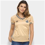 Ficha técnica e caractérísticas do produto Camisa Santos Iii 2018 S/n - Torcedor Umbro Feminina - Dourado - Gg