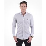 Ficha técnica e caractérísticas do produto Camisa Xadrez Masculina Slim Social Branco