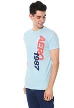 Ficha técnica e caractérísticas do produto Camiseta Aeropostale Lettering Azul - Azul - Masculino - AlgodÃ£o - Dafiti