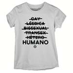 Ficha técnica e caractérísticas do produto Camiseta Baby Look Humano - G Cinza