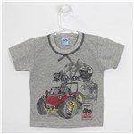 Ficha técnica e caractérísticas do produto Camiseta Bebê Masculina Manga Curta Carrinho - Mescla