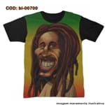 Ficha técnica e caractérísticas do produto Camiseta Bob Marley Caricatura (Preto, P)
