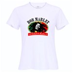 Ficha técnica e caractérísticas do produto Camiseta Bob Marley Rosto Feminina - P - Branca