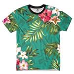 Ficha técnica e caractérísticas do produto Camiseta BSC Floral Full Print Verde