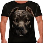 Ficha técnica e caractérísticas do produto Camiseta Cachorro Pitbull Masculina PV - EXG - Preto