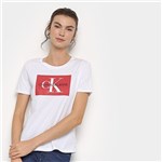 Ficha técnica e caractérísticas do produto Camiseta Calvin Klein Básica Estampa Logo Feminina