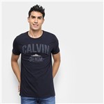 Ficha técnica e caractérísticas do produto Camiseta Calvin Klein Estampa Denim Masculina