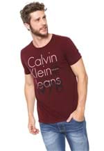 Ficha técnica e caractérísticas do produto Camiseta Calvin Klein Jeans 1978 Vinho