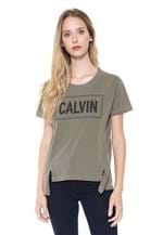 Ficha técnica e caractérísticas do produto Camiseta Calvin Klein Jeans Recortes Verde