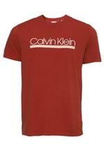 Ficha técnica e caractérísticas do produto Camiseta Calvin Klein Logo Laranja - Laranja - Masculino - AlgodÃ£o - Dafiti