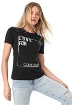 Ficha técnica e caractérísticas do produto Camiseta Calvin Klein Silk Love Preta
