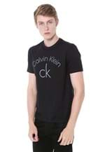 Ficha técnica e caractérísticas do produto Camiseta Calvin Klein Slim Lettering Preta