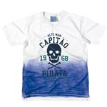 Ficha técnica e caractérísticas do produto Camiseta Capitão Pirata em Flamê - Malwee - Azul Royal - 4
