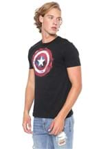 Ficha técnica e caractérísticas do produto Camiseta Cativa Marvel Capitão América Preta