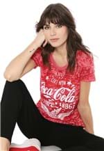 Ficha técnica e caractérísticas do produto Camiseta Coca-Cola Jeans Devorê Vermelha