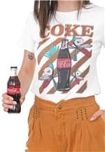 Ficha técnica e caractérísticas do produto Camiseta Coca-Cola Jeans Estampada Branca