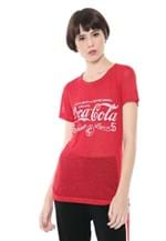 Ficha técnica e caractérísticas do produto Camiseta Coca-Cola Jeans Estampada Vermelha
