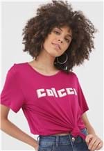 Ficha técnica e caractérísticas do produto Camiseta Colcci Logo Rosa - Rosa - Feminino - Viscose - Dafiti