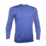 Ficha técnica e caractérísticas do produto Camiseta Dry Living ML Masculina - Conquista - Azul