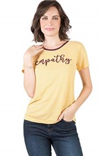 Ficha técnica e caractérísticas do produto Camiseta Estampada Empathy, Taco, Feminino, Amarelo, G