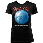 Ficha técnica e caractérísticas do produto Camiseta Feminina Clássica Rock In Rio Dimona Preta