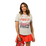 Ficha técnica e caractérísticas do produto Camiseta Feminina Coca Cola Estampada Manga Curta 343202132