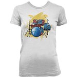 Ficha técnica e caractérísticas do produto Camiseta Feminina Drums Branca - Dimona
