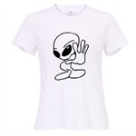 Ficha técnica e caractérísticas do produto Camiseta Feminina Filme Alien - P - Branca