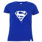 Ficha técnica e caractérísticas do produto Camiseta Feminina: Logo do Superman - Preta - M