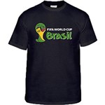 Ficha técnica e caractérísticas do produto Camiseta FIFA Preta Masculina Emblema Oficial Panorama