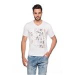 Ficha técnica e caractérísticas do produto Camiseta Gola V Masculina - 544 - Branco - G