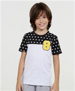 Ficha técnica e caractérísticas do produto Camiseta Infantil Estampa Estrelas Manga Curta MR