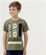Ficha técnica e caractérísticas do produto Camiseta Infantil Estampa Skate Manga Curta MR