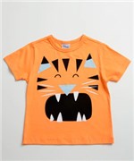 Ficha técnica e caractérísticas do produto Camiseta Infantil Estampa Tigre Manga Curta