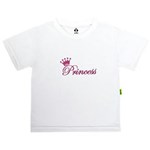 Ficha técnica e caractérísticas do produto Camiseta Kids Manga Curta Princess - 12 - Branco