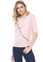 Ficha técnica e caractérísticas do produto Camiseta Lez a Lez Piercing Rosa