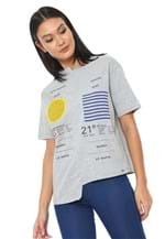 Ficha técnica e caractérísticas do produto Camiseta Lez a Lez Provence Assimétrica Cinza