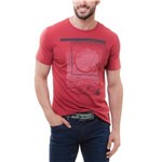 Ficha técnica e caractérísticas do produto Camiseta Masculina CM61C01TC239 Calvin Klein - Tamanho G - Vermelho Escuro
