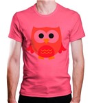 Ficha técnica e caractérísticas do produto Camiseta Masculina Coruja Infantil Laranja Rosa