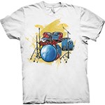 Ficha técnica e caractérísticas do produto Camiseta Masculina Drums Branca - Dimona