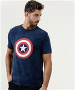 Ficha técnica e caractérísticas do produto Camiseta Masculina Estampa Capitão America Marvel